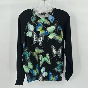 Ted Baker London Black & Blue Butterfly Sweater Size 2 = US 4/6